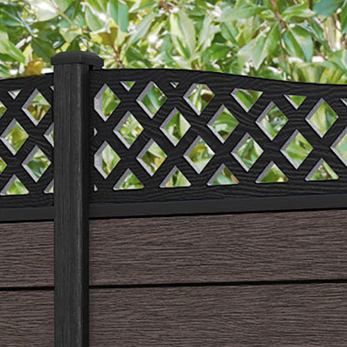 Fusion Low Wave Fence Panel - Mid Brown - with our composite posts