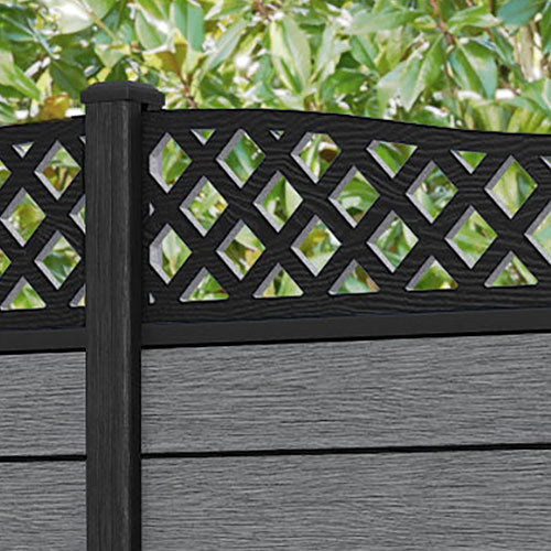 Fusion Low Wave Fence Panel - Mid Grey - with our composite posts