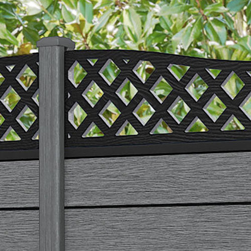 Fusion Low Wave Fence Panel - Mid Grey - with our composite posts
