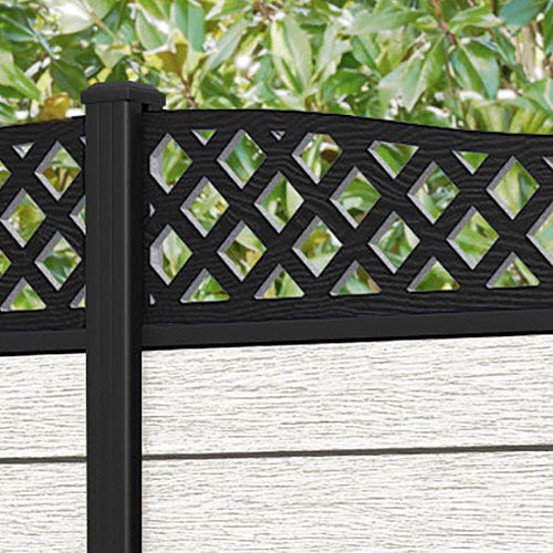 Fusion Low Wave Fence Panel - Light Stone - with our aluminium posts