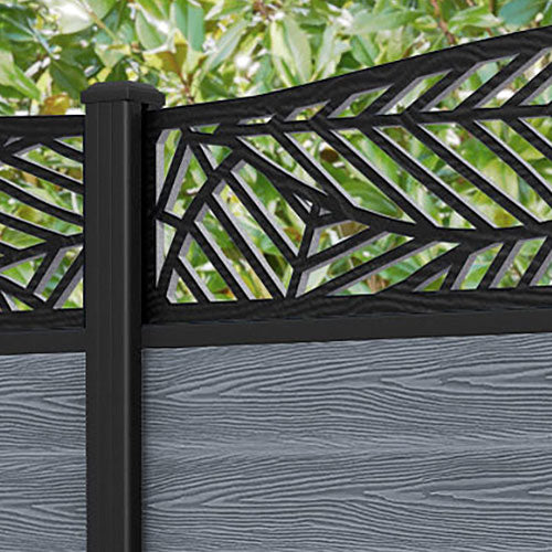 Classic Habitat Curved Top Fence Panel - Anthracite - with our aluminium posts