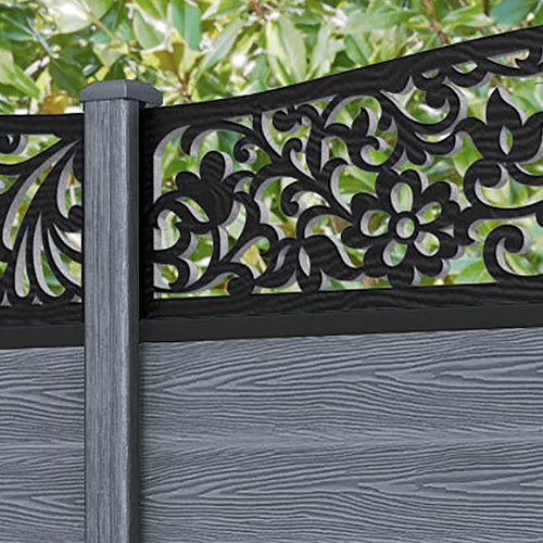 Classic Eden Curved Top Fence Panel - Anthracite - with our composite posts
