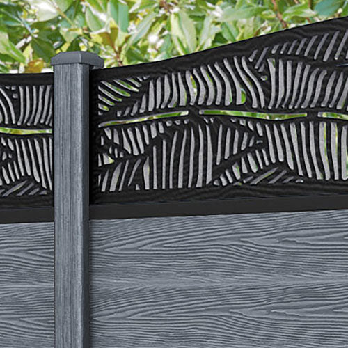 Classic Feather Curved Top Fence Panel - Anthracite - with our composite posts