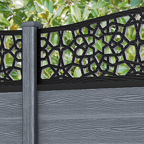 Classic Nazira Curved Top Fence Panel - Anthracite - with our composite posts