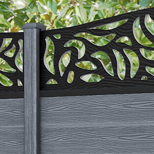 Classic Plume Curved Top Fence Panel - Anthracite - with our composite posts