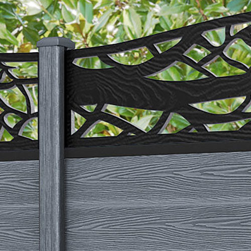 Classic Twilight Curved Top Fence Panel - Anthracite - with our composite posts