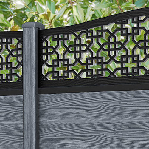 Classic Zaria Curved Top Fence Panel - Anthracite - with our composite posts