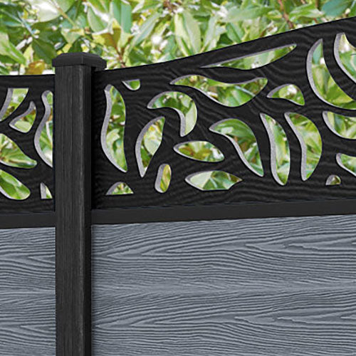 Classic Plume Curved Top Fence Panel - Anthracite - with our composite posts
