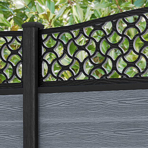 Classic Vida Curved Top Fence Panel - Anthracite - with our composite posts