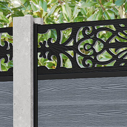 Classic Windsor Fence Panel - Anthracite - for existing concrete posts