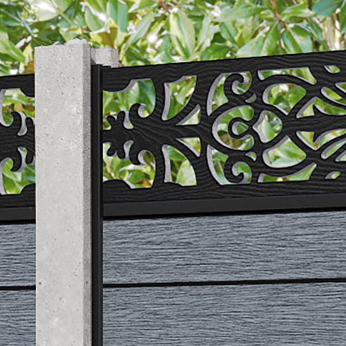 Fusion Windsor Fence Panel - Anthracite - for existing concrete posts