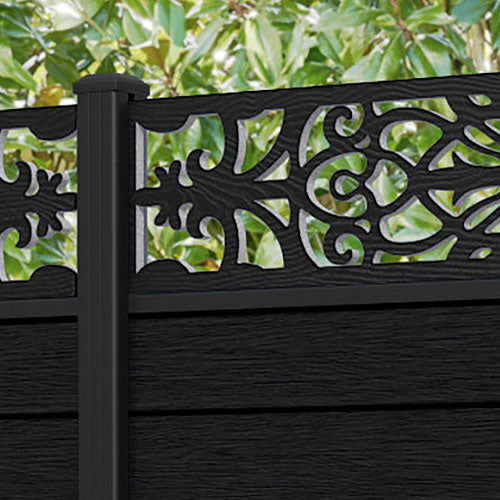 Fusion Windsor Fence Panel - Black - with our aluminium posts