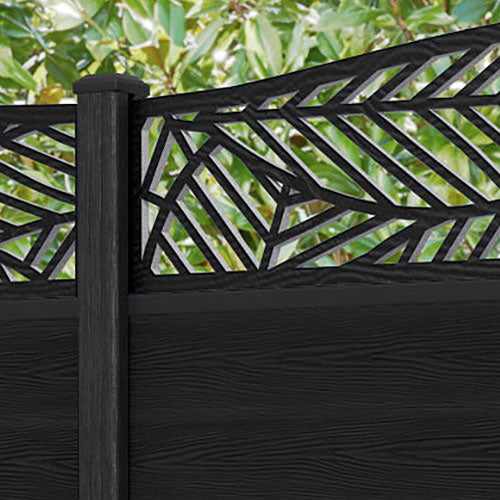 Classic Habitat Curved Top Fence Panel - Black - with our composite posts