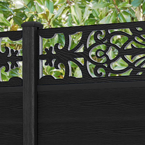 Classic Windsor Fence Panel - Black - with our composite posts