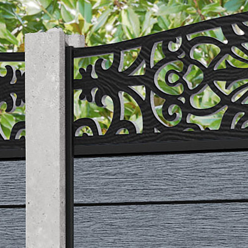 Fusion Windsor Curved Top Fence Panel - Anthracite - for existing concrete posts
