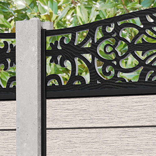 Fusion Windsor Curved Top Fence Panel - Mid Stone - for existing concrete posts