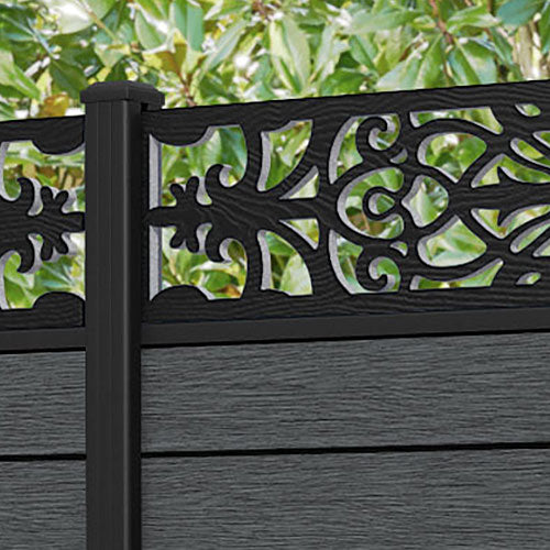 Fusion Windsor Fence Panel - Dark Grey - with our aluminium posts