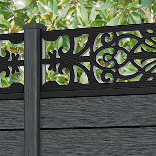 Fusion Windsor Fence Panel - Dark Grey - with our composite posts