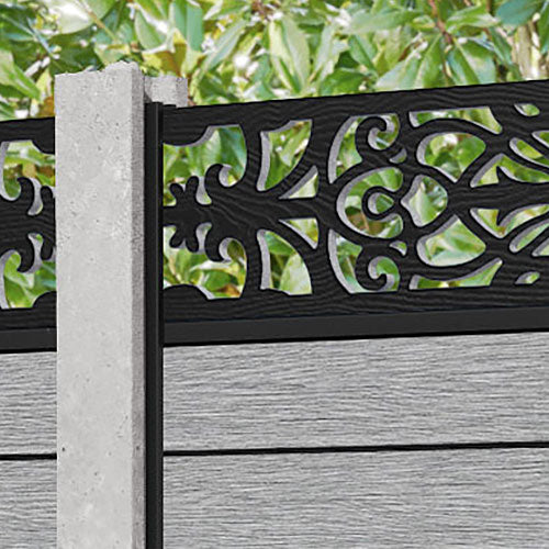 Fusion Windsor Fence Panel - Light Grey - for existing concrete posts