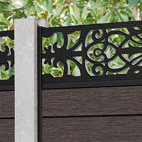 Fusion Windsor Fence Panel - Mid Brown - for existing concrete posts