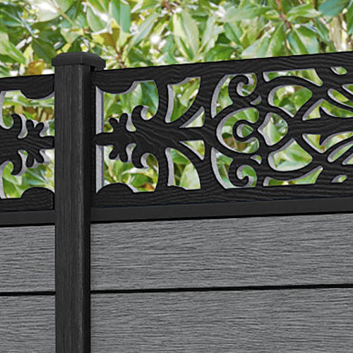 Fusion Windsor Fence Panel - Mid Grey - with our composite posts