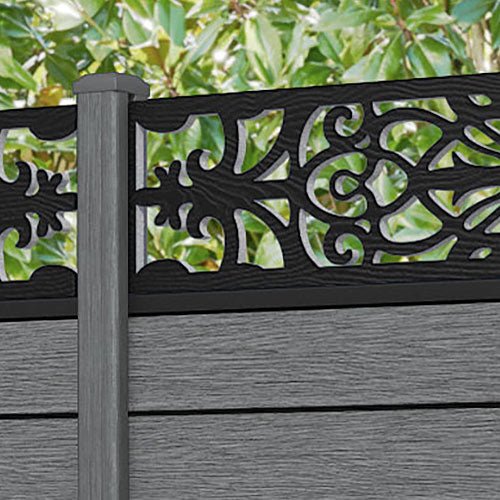Fusion Windsor Fence Panel - Mid Grey - with our composite posts