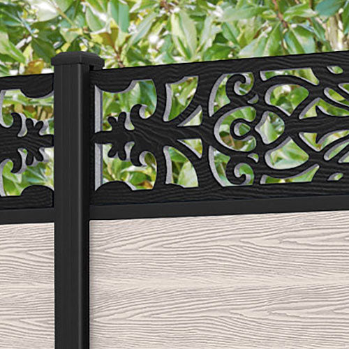 Classic Windsor Fence Panel - Mid Stone - with our aluminium posts