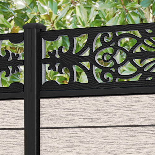 Fusion Windsor Fence Panel - Mid Stone - with our aluminium posts