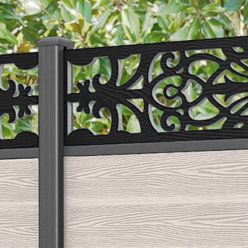 Classic Windsor Fence Panel - Mid Stone - with our aluminium posts