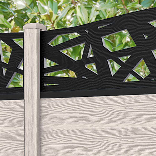 Classic Prism Curved Top Fence Panel - Mid Stone - with our composite posts
