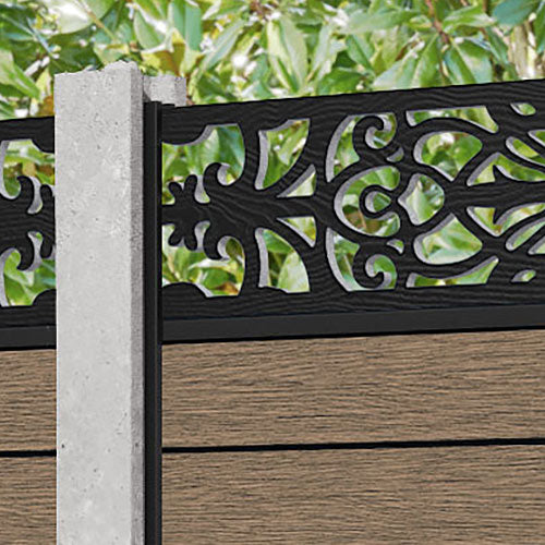 Fusion Windsor Fence Panel - Teak - for existing concrete posts