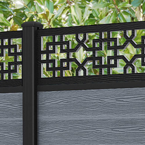 Classic Zaria Fence Panel - Anthracite - with our aluminium posts
