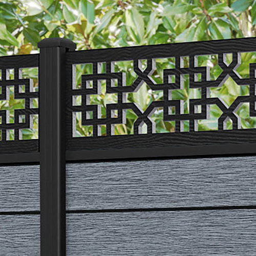 Fusion Zaria Fence Panel - Anthracite - with our aluminium posts