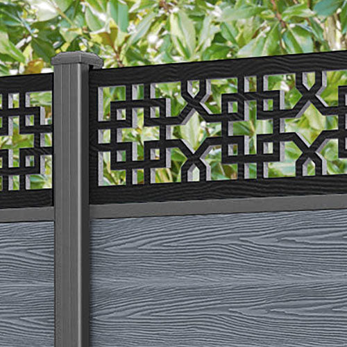 Classic Zaria Fence Panel - Anthracite - with our aluminium posts