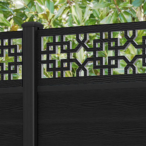 Classic Zaria Fence Panel - Black - with our aluminium posts