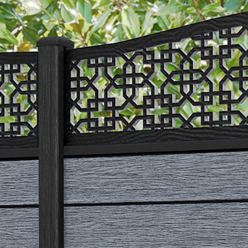 Fusion Zaria Curved Top Fence Panel - Anthracite - with our composite posts