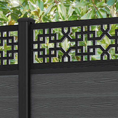 Classic Zaria Fence Panel - Dark Grey - with our aluminium posts