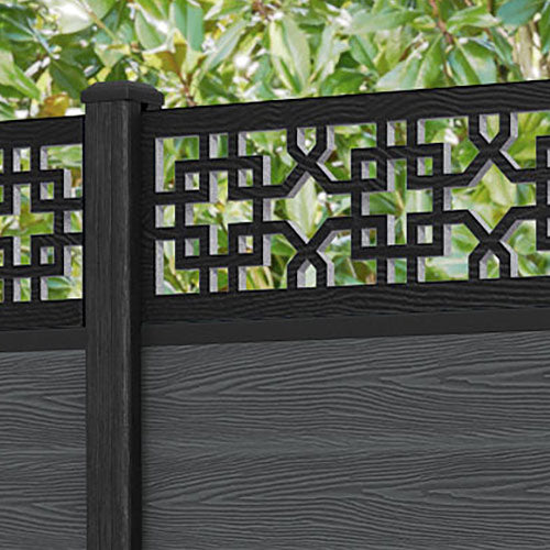 Classic Zaria Fence Panel - Dark Grey - with our composite posts