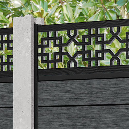 Fusion Zaria Fence Panel - Dark Grey - for existing concrete posts