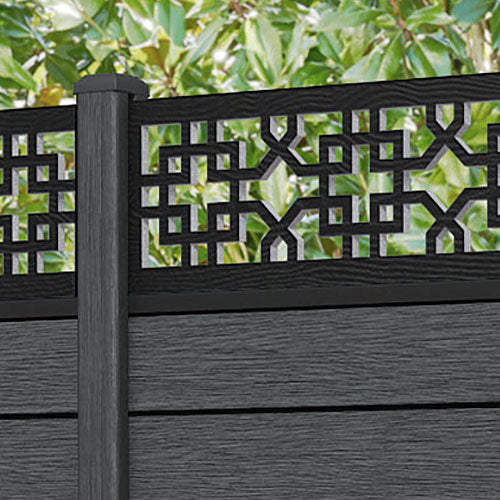 Fusion Zaria Fence Panel - Dark Grey - with our composite posts