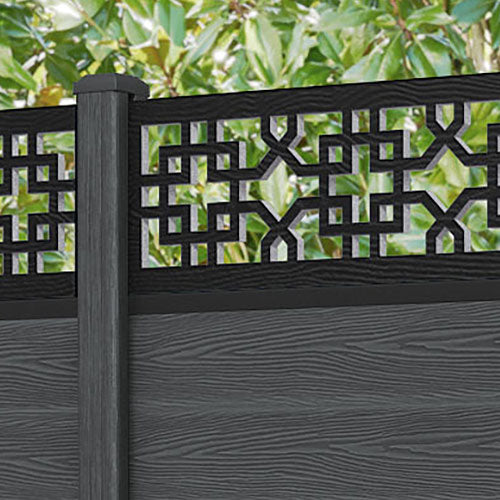 Classic Zaria Fence Panel - Dark Grey - with our composite posts