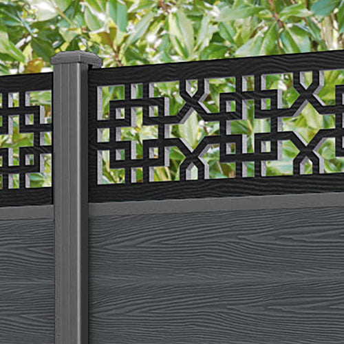 Classic Zaria Fence Panel - Dark Grey - with our aluminium posts