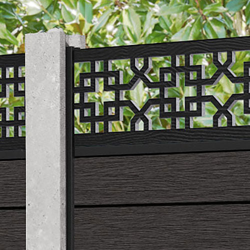 Fusion Zaria Fence Panel - Dark Oak - for existing concrete posts