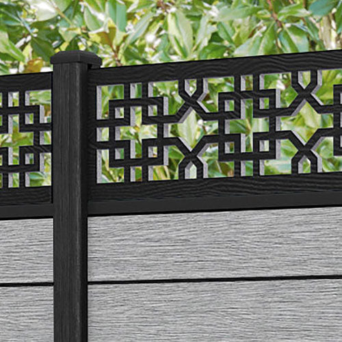 Fusion Zaria Fence Panel - Light Grey - with our composite posts