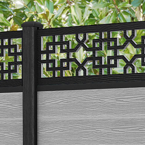 Classic Zaria Fence Panel - Light Grey - with our composite posts