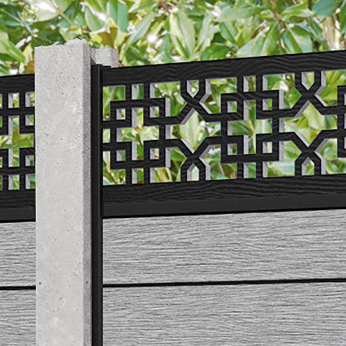 Fusion Zaria Fence Panel - Light Grey - for existing concrete posts