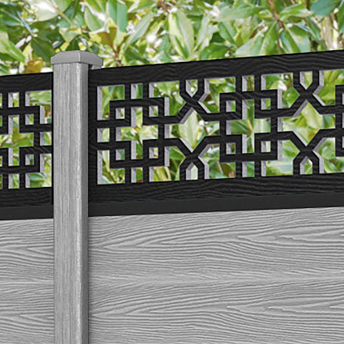 Classic Zaria Fence Panel - Light Grey - with our composite posts