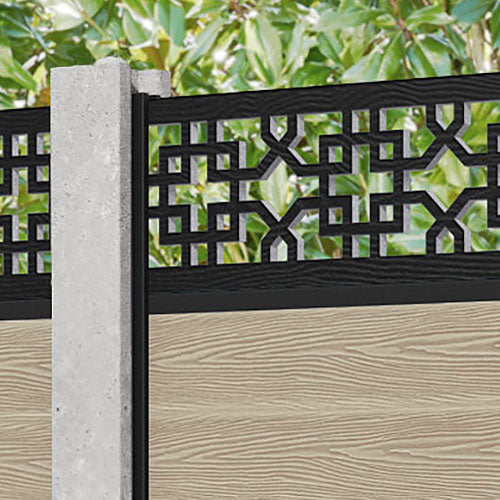 Classic Zaria Fence Panel - Light Oak - for existing concrete posts
