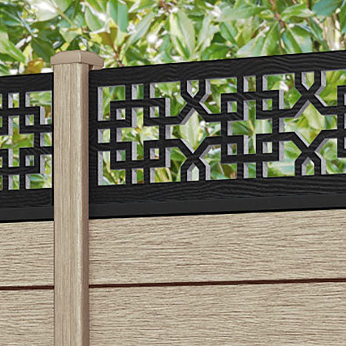 Fusion Zaria Fence Panel - Light Oak - with our composite posts