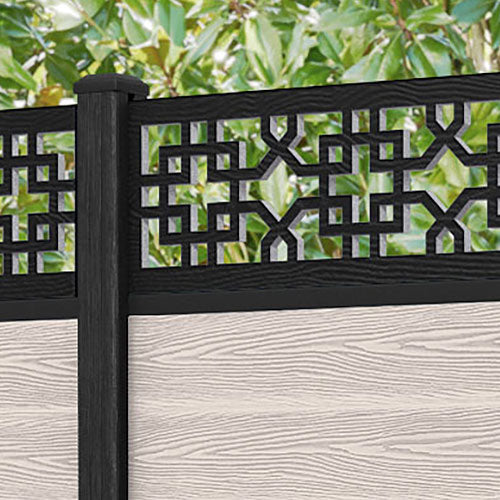Classic Zaria Fence Panel - Mid Stone - with our composite posts